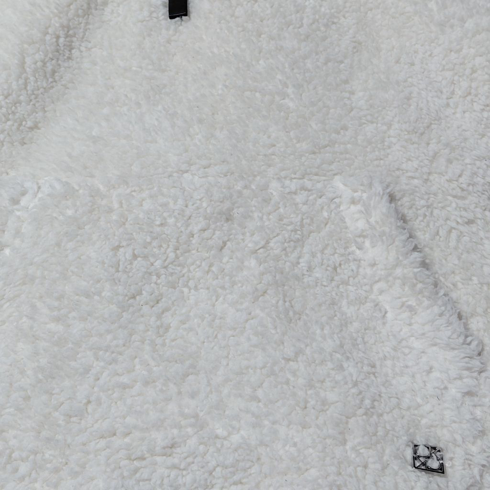 Women's Calvin Klein White Sherpa Hoodie M - Picture 3 of 8